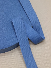Лента киперная цв.темно-голубая дымка, ш.22мм, хлопок-100%