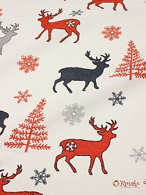 Рогожка "Гренландия", цв.серый/красный, ВИД2, СОРТ2, ш.1.5м, хл-100%, 180гр/м.кв