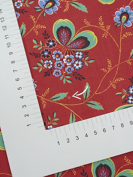 Перкаль "Марьюшка" цв.красный, ГОСТ, ш.1.5м, хлопок-100%, 125гр/м.кв