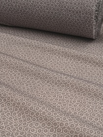 Хлопколен Цифр.печать "Монофлора" цв.т.кофейно-серый, СОРТ2, ш.1.45м, лен-10%, хл-85%, п/э-5%, 130гр/м.кв