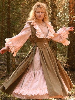 Платье из хлопка крэш, вареного хлопка и батиста