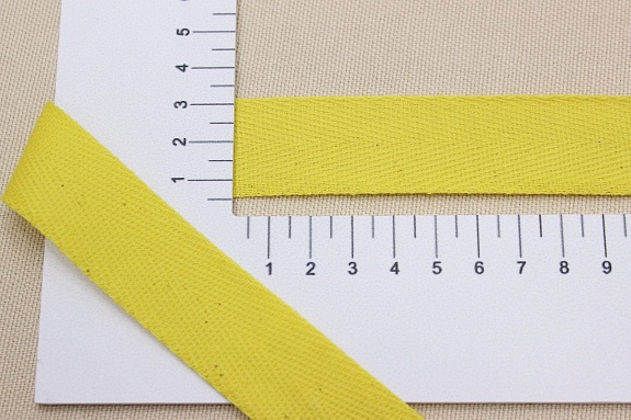 Лента киперная цв.рапсово-желтый-2, ш.26мм, хлопок-100%