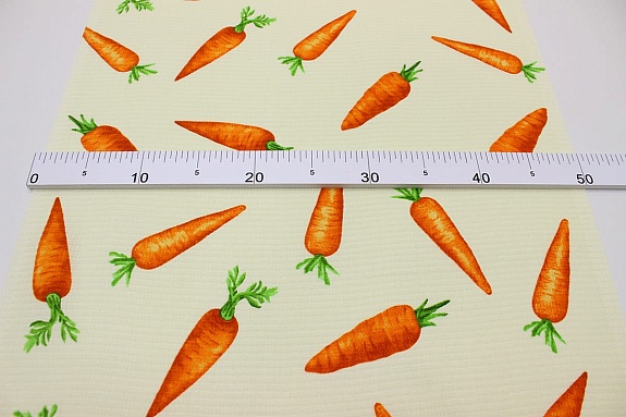 Вафельное полотно (холст) "Морковки" цв.шампань, ш.0.5м, хлопок-100%, 170гр/м.кв