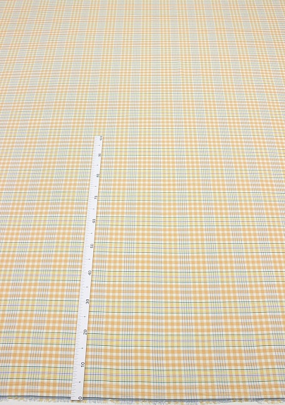 Вареный (стираный) хлопок "Комбинированная клетка" цв.абрикосово-бежевый, ш.2.5м, хл-100%,115гр/м.кв