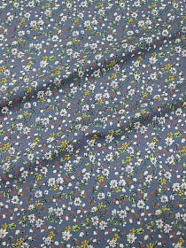 Штапель Премиум "Полевое настроение" цв.серо-голубой джинс, ш.1.45м, вискоза-100%, 120гр/м.кв