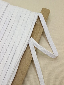 Шнур плоский цв.белый, СОРТ2, ш.15мм, хлопок-100%