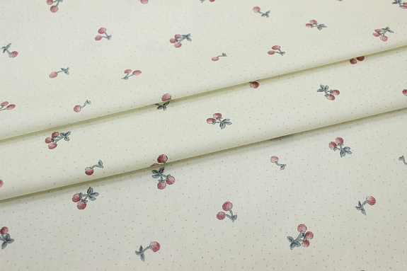 Сатин "Кукольные вишенки", ш.2.35м, хлопок-100%, 110гр/м.кв