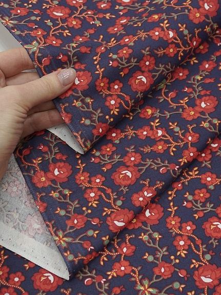 Перкаль "Сад Эдема" цв.фиолетовый флер, ш.1.5м, хлопок-100%, 120гр/м.кв