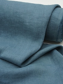 Лен костюмный с эффектом мятости цв.Серо-лазурный, СОРТ2, ш.1.45м, лен-100%, 190гр/м.кв