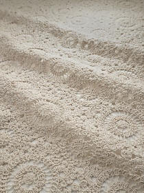 Кроше "Ажурная мечта" (фестоны с 2х сторон) цв.суровый, ш.1.1м, хлопок-100%, 350гр/м.кв