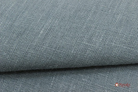 Лен костюмный с эффектом мятости цв.Серо-бирюзовый винтаж, ш.1.45м, лен-100%, 250гр/м.кв