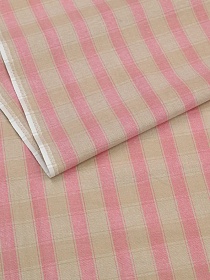 Холст полотенечный "Бежево-брусничная клетка", ш.0,5м, лен-30%, хлопок-70%, 165гр/м.кв.