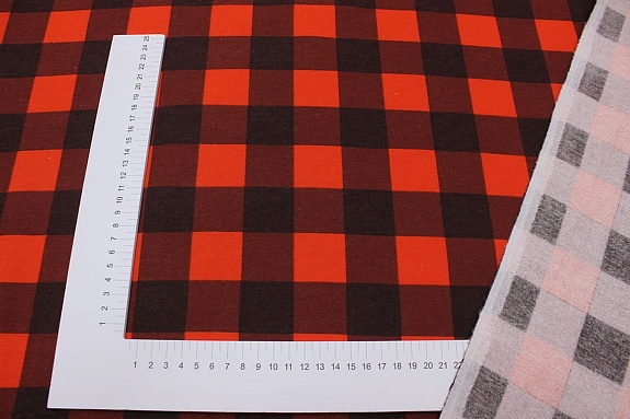Фланель "Красная клетка", ш.1.5м, хлопок-100%,180гр/м.кв