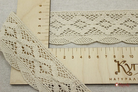 Кружево цв.суровый, ш.50мм, хлопок-100%#019768