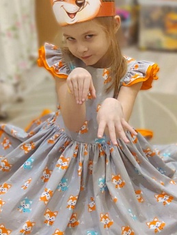 Платье из сатина "Сладкий лисенок"