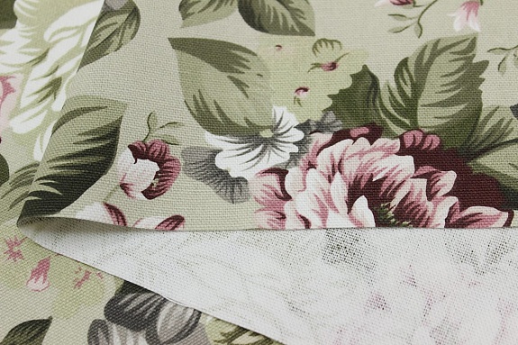 Ткань интерьерная "Таинственное очарование" цв.св.оливково-серый-2, ш.1.48м, хл-80%, п/э-20%