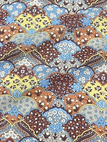 Ситец "Восточные сказки" цв.коричневый/желтый/голубой, ш.0.8м, хлопок-100%, 90гр/м.кв