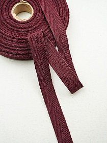 Лента киперная цв.темная вишня, 20мм, хлопок-90%, п/э-10%