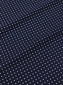 Теплый хлопок "Белый горох (2мм) на чернильном-2", ш.1.5м, хлопок-100%, 160гр/м.кв