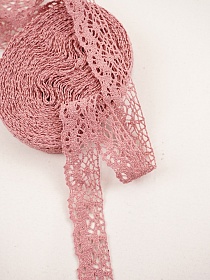 Кружево цв.дымчатая роза, ш.25мм, хлопок-90%, п/э-10%, 10м, рис.044/12