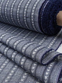 Фактурный хлопок "Колосок" цв.чернильно-синий, ш.1.45м, хл-100%, 100гр\м.кв