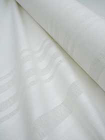 Полулен с каймой полоса-сетка цв.Белый, ш.1.85м, лен-48%, хлопок-52%, 185гр/м.кв