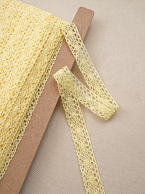 Кружево цв.светло-банановый, 25мм, хлопок-100%, рис.107/29