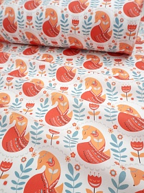 Перкаль Премиум Цифр.печать "Лисы", ш.1.5м, хлопок-100%, 120гр/м.кв