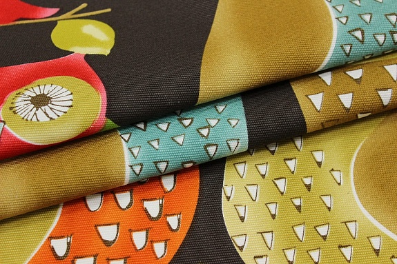 Интерьерный хлопок "Сувенирные совы" цв.темный шоколад, ш.1.5м, хлопок-100%, 250гр/м.кв