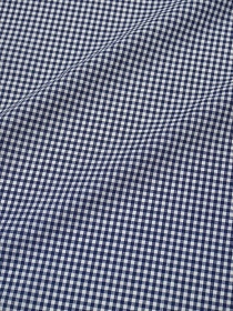 Вареный (стираный) хлопок "Мелкая клетка" цв.темно-синий, ш.2.5м, хлопок-100%, 110гр/м.кв