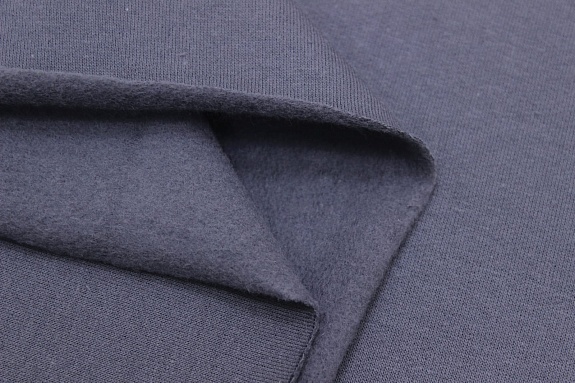 Футер 2-х нит. начес цв.Серый с сиреневым оттенком, ш.2.14м (1,07м*2, чул) Карде/Ое, хл-90%, п/э-10%