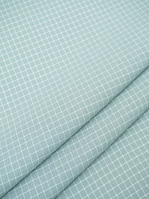 Пестрядь "Средняя клетка на мятной дымке", ш.1.4м, хлопок-95%, п/э-5%, 140гр/м.кв