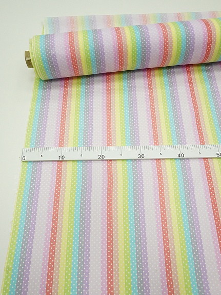 Поплин "Пшено на цветной полоске", СОРТ2, ш.1.5м, хлопок-100%, 100гр/м.кв