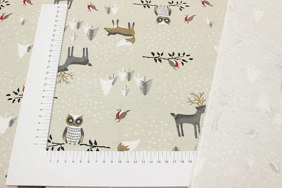 Теплый хлопок "Герда" цв.сливочно-оливковый, ш.1.45м, хлопок-100%, 150гр/м.кв