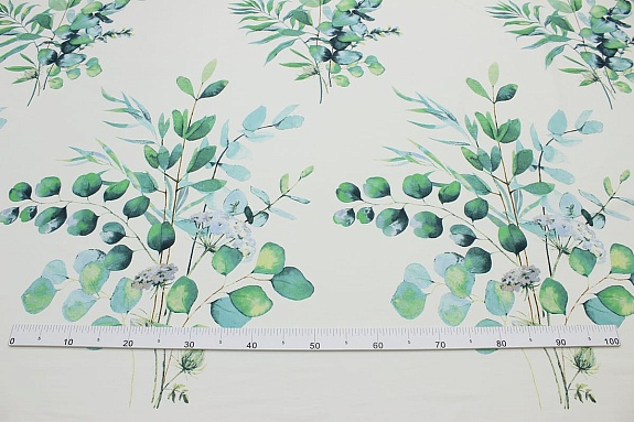 Поплин "Ароматный эвкалипт",  ш.2.2м, хлопок-100%, 110гр/м.кв