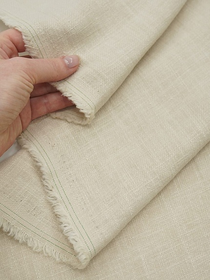 Крапива Рами (Ramie)-диагональ, цв.Светлый бежево-молочный, ш.1.4м, крапива-100%, 260гр/м.кв