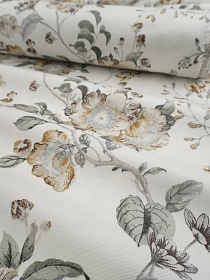 Ткань Дак/Duck "Элегия цветов" цв.серый, ш.1.85м, хлопок-65%, п/э-35%, 210гр/м.кв