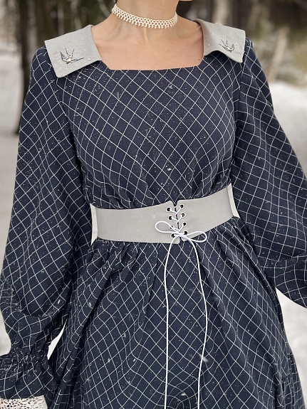 Платье из Пестряди "Крупная клетка"