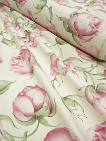 Бязь "Роскошные бутоны"(крупные цветы), (комп), ш.2.2м, хлопок-100%, 140гр/м.кв