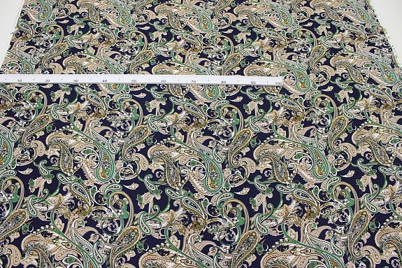 Мерный лоскут (ткань в отрезах) - Штапель "Дилара" цв.чернильно-синий, ш.1.45м, вискоза-100%, 100гр