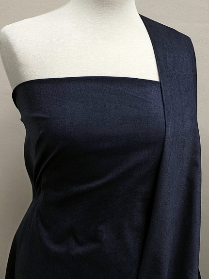 Бархат (жемчужный) цв.Темно-чернильный, ш.1.4м, хлопок-95%, лайкра-5%, 270гр/м.кв