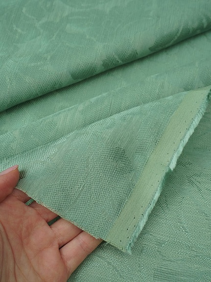 Лен с вискозой жаккард "Севилья" цв.зеленый, ш.1.6м, лен-48%, вискоза-52%, 160гр/м.кв