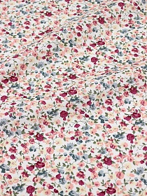 Импорт. хлопок "Полевой вьюнок на белом", ш.1.48м, хлопок-100%, 105гр/м.кв