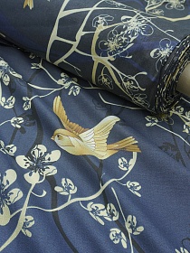 Перкаль "Легкое дыхание-птицы" градиент, (комп), СОРТ2, ш.2.2м, хлопок-100%, 110гр/м.кв