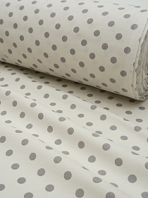 Рогожка Премиум "Серо-коричневый горох (1см) на бежевом", ш.1.5м, хлопок-100%, 160гр/м.кв