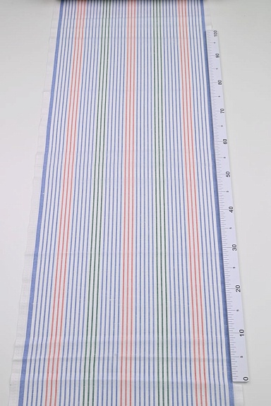 Холст полотенечный "Полоска" цв.синий/красный/зеленый, ш.0.5м, лен-30%, хлопок-70%, 140гр/м.кв