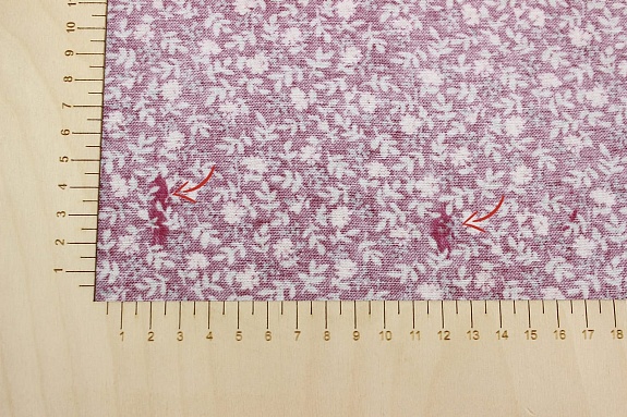 Теплый хлопок "Веточки-цветочки на бордово-красном", ш.1.45м, хлопок-100%, 150гр/м.кв