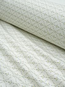 Сатин "Цветочные грани" цв.кремовый, ш.2.5м, хлопок-100%, 115гр/м.кв