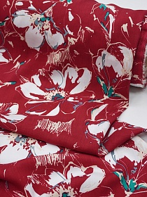 Штапель "Селестина" цв.темно-красный, ш.1.45м, вискоза-100%, 90гр/м.кв