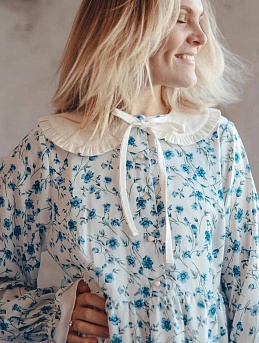 Платье с воротничком из Штапеля Полонез